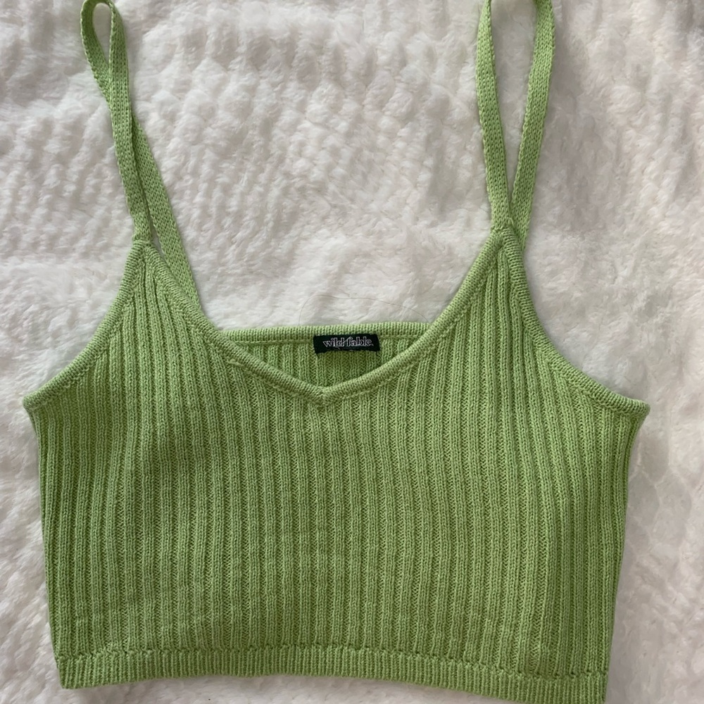 Ribbed Sweater Tank Top (Cropped)